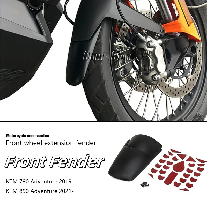 Motorcycle Front Fender Extender ABS Mudguard Extension For KTM 790 ADV 890 Adventure Black Splash Guard Motorcycle Accessories