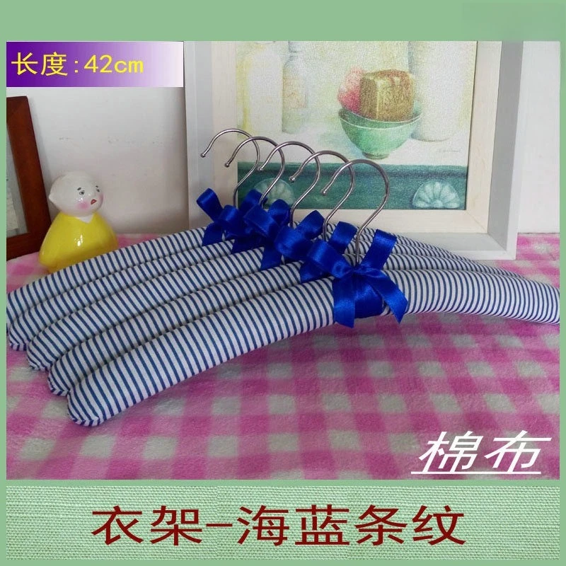 

Canvas Covered Hanger Thick Sponge Fabric Hanger with Skirt & Pants Clips Anti-slip Traceless Multi-functional Clothes Support