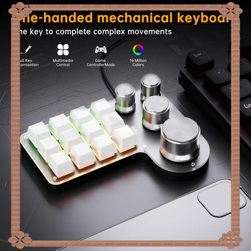 24-Hour Delivery Mini Custom Keyboard 12 Keys 4 Knobs RGB BT Mechanical Keyboard Hotswap Programming Macro Gaming Keypad