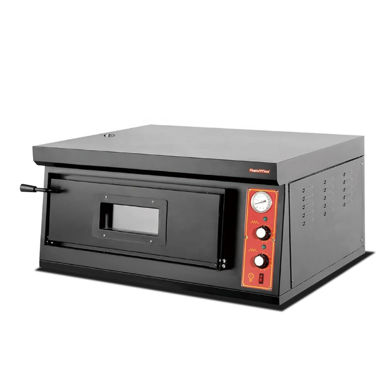 HEP-1-4 FLAMEMAX Commercial Single Deck Countertop Outdoor Electric Pizza Oven with Ceramic Stone