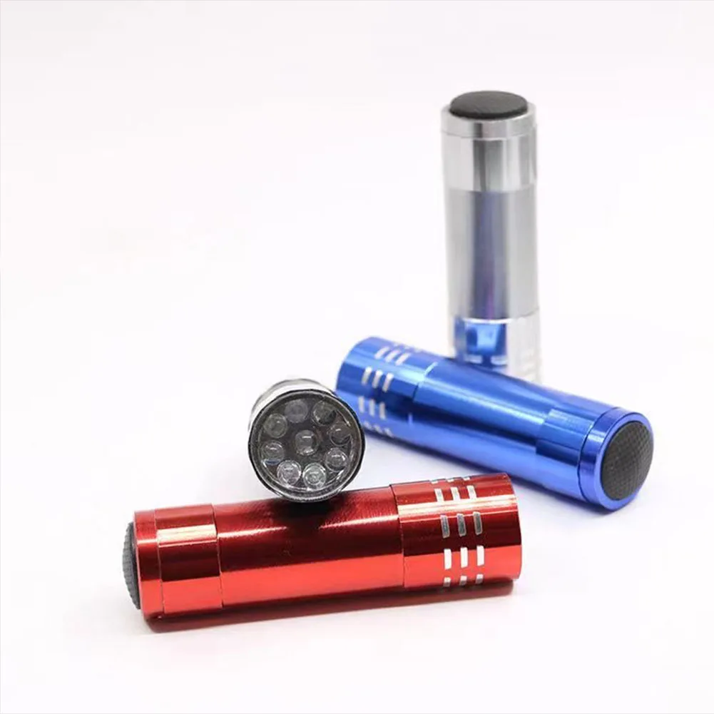 9LED Black Light Flashlights Mini UV Flashlight Battery Power Ultraviolet Torch for Pet Dog Urine Stains Detector Scorpion Hunt