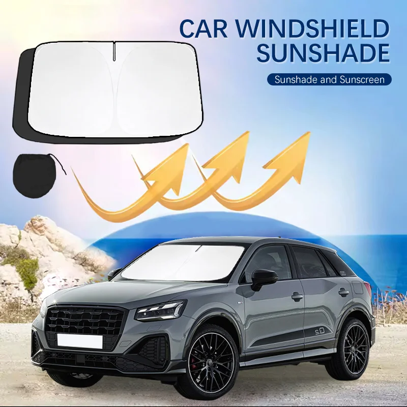 

For Audi Q2 2018-2024 Windshield Sun Shade Sunshade Sun Visor Protector Foldable Blocks UV Rays Laser Sun Protector