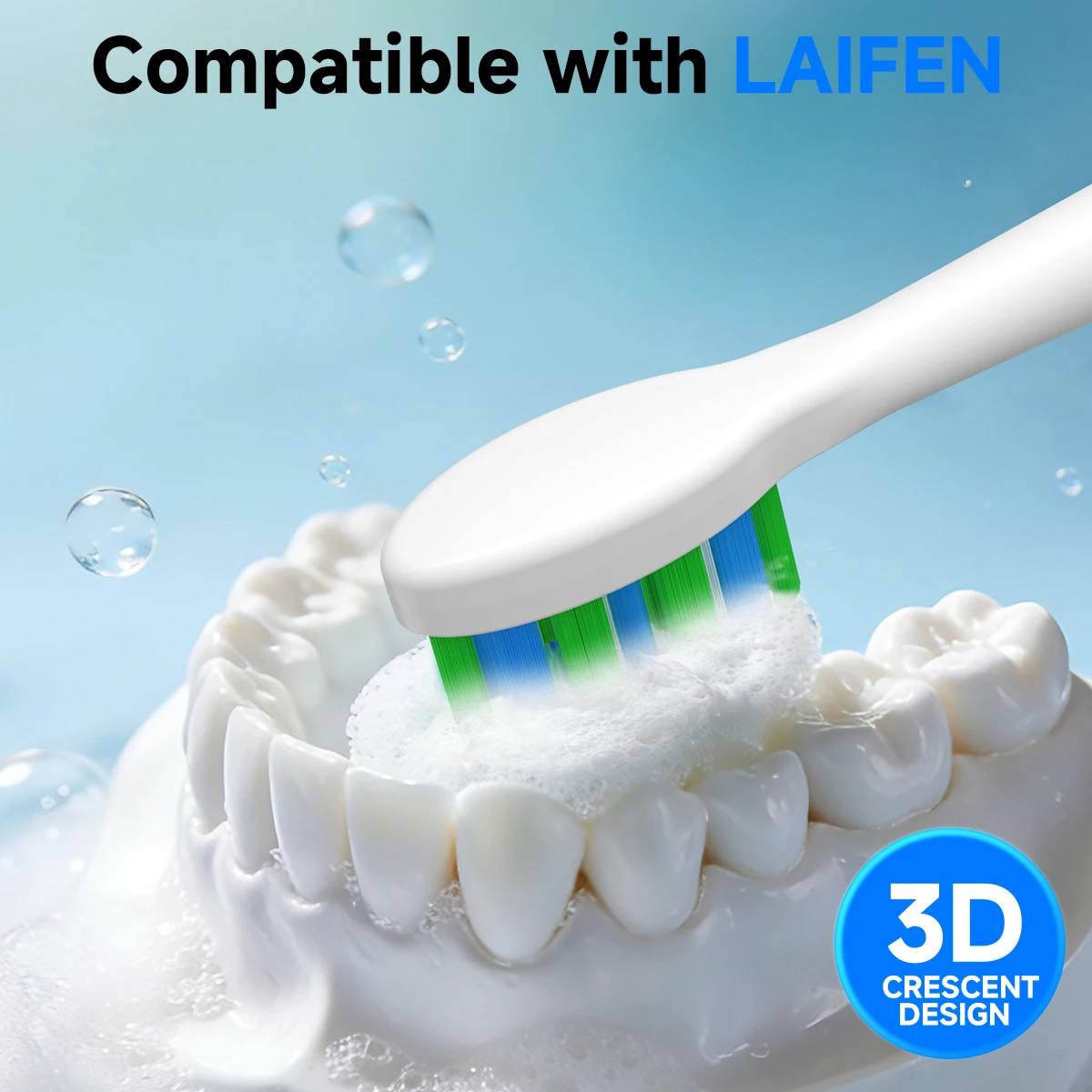 

Laifen Padded Toothbrush Heads Pack of 4/8/12 Replacement Heads Compatible with Wave/Wave Special Electric Toothbrush