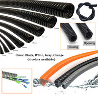 Black/White/Gray/Orange PP Insulated Corrugated Tube 7mm - 28mm Line Pipe Harness Wire Threading Plastic Wire Protection Sleeve