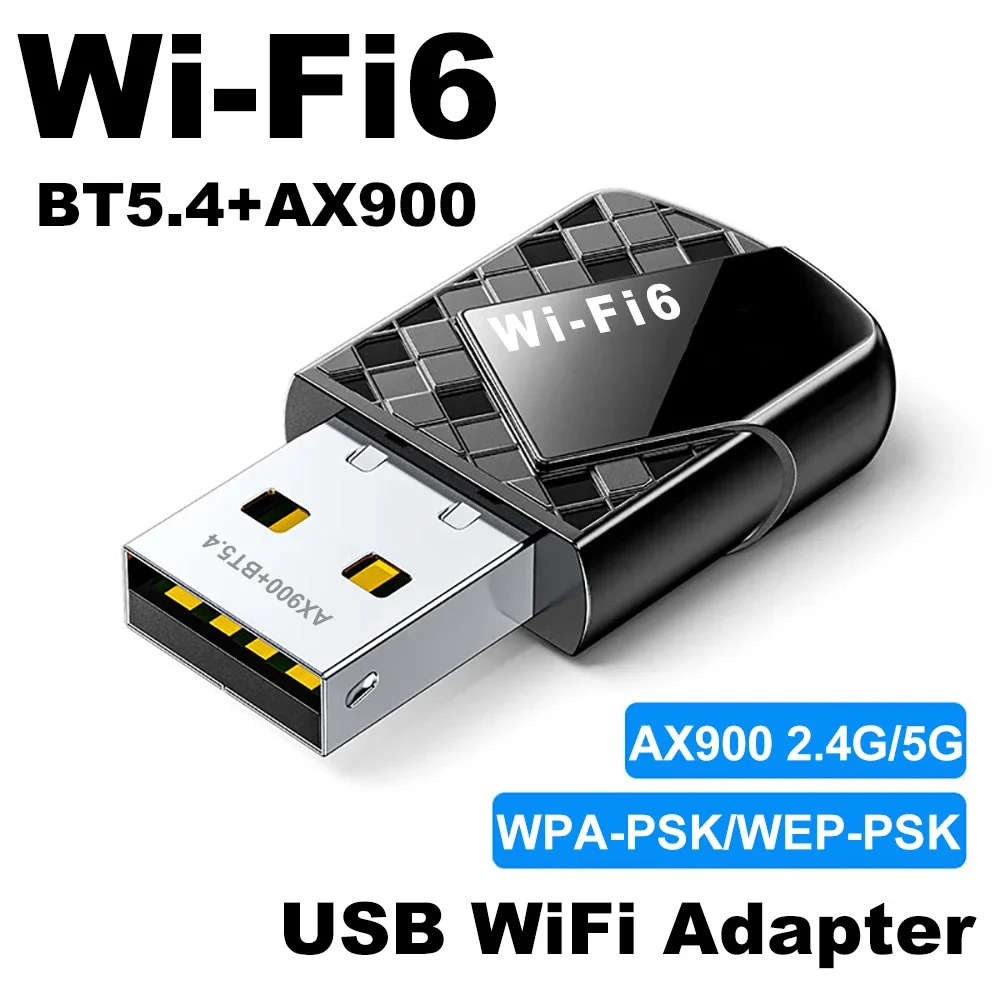 

900 Мбит/с USB WiFi-адаптер для Bluetooth 5,4 двухдиапазонный 2,4G/5Ghz WiFi-ключ 802.11ax мини-беспроводной сетевой приемник-передатчик
