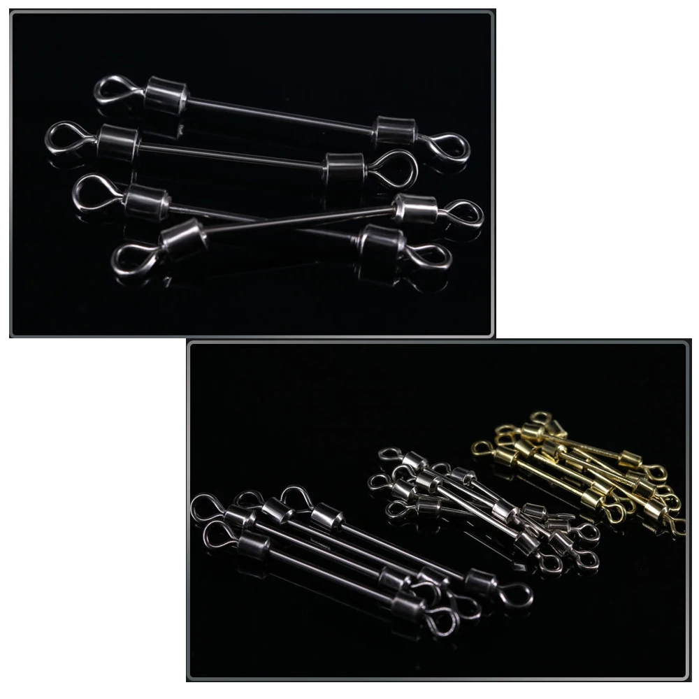 DNDYUJU 60pcs Lead Sheath Fishing Rolling Barrel Swivels Fishhook Connector Fishing Accessories Lead Shaft Fishing Tackle