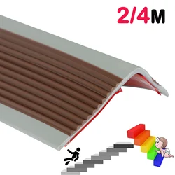 2/4M Stair Edge Guard L-Shape Self-adhesive Waterproof Non-slip Furniture Corner Protector for Indoor and Outdoor Stair Steps