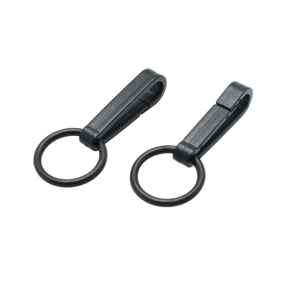 10pcs Plastic Black Gloves Hook Buckles Snap Hook With O-Ring Link Chain Craft Bag Parts Accessory