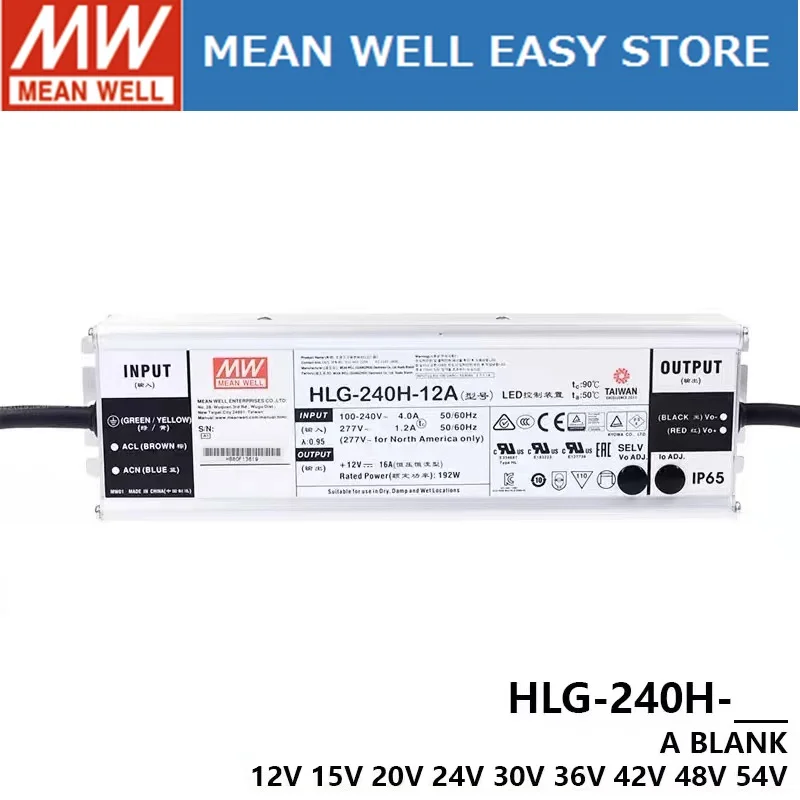 MEAN WELL HLG-240H B HLG-240H-36B  HLG-240H-42B HLG-240H-48B  HLG-240H-54B MEAN WELL HLG 240H B 240W