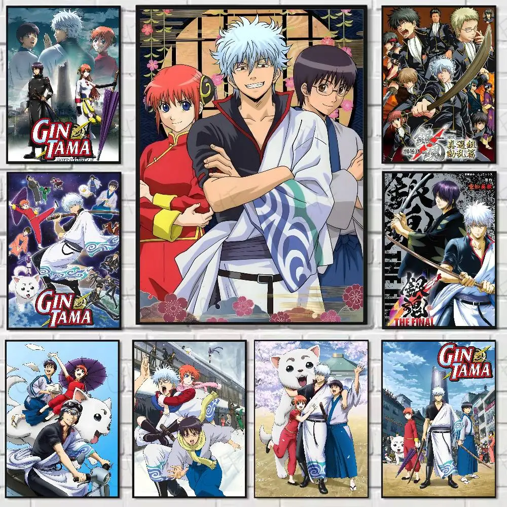 Japanisches Anime G-Gintama Poster 	   Hochwertige Wandkunst für Zuhause, Büro, Schlafzimmer, Wohnzimmer, Flur, Bar, perfektes Geschenk