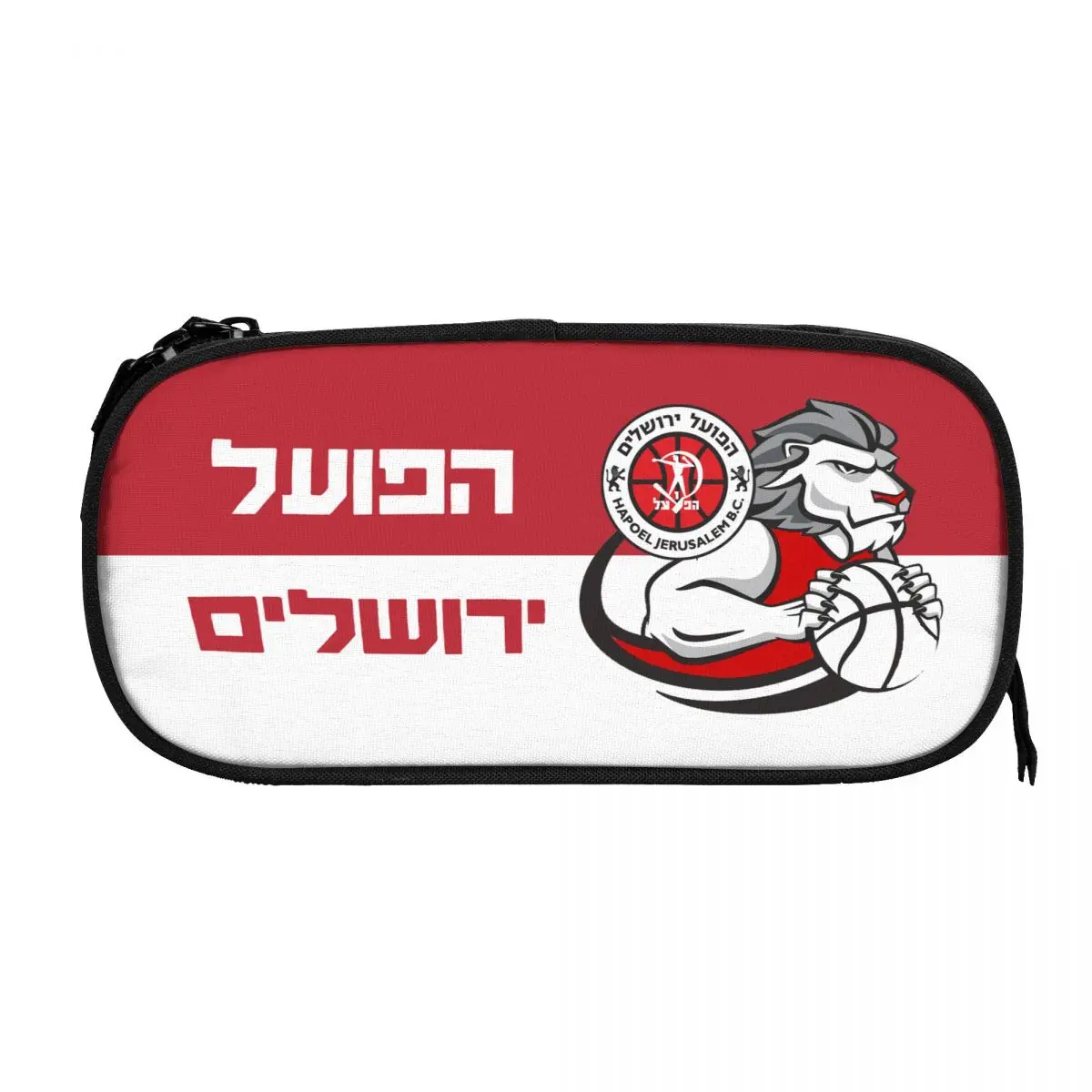 Hapoel Jerusalem Basketball Big Capacity Pencil Pen Case Office College School Large Storage Bag Pouch Holder Box Organizer