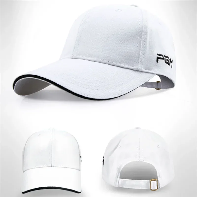 PGM Golf Caps Adjustable Hats Outdoor Sport Cycling Hiking Cap For Men Women Windproof Travel Cotton Cap Black White Hat MZ018