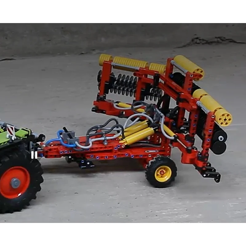 Custom Building Blocks Trailer, with Front Counterweight and Pneumatic Block Model, 42054 MOC-8792