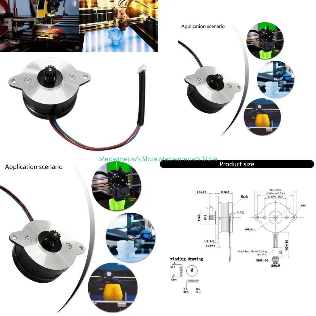 

W91A Точный шаговый двигатель DC0.5A Ток для и -печать 36 -мм шаг двигатель