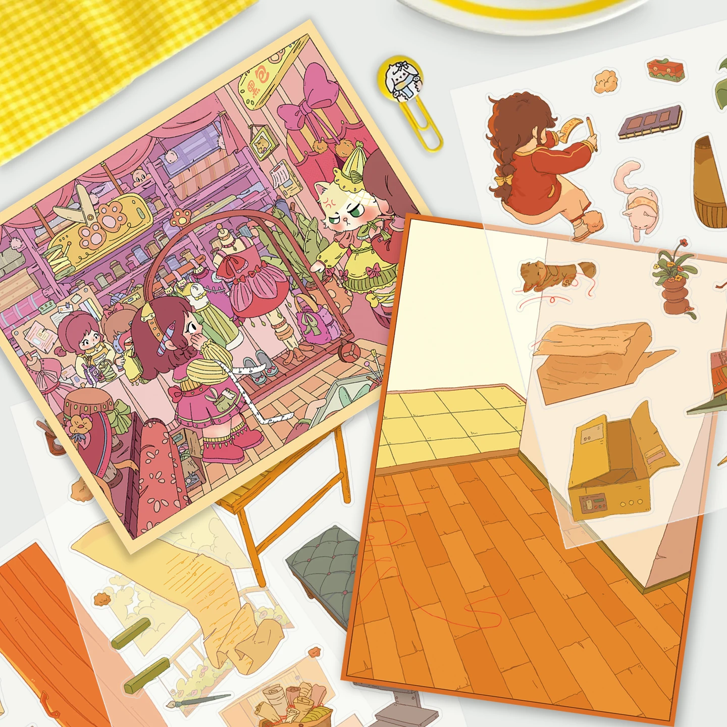 

HEBAO 3D Decorative Puzzle Stickers Book, DIY Scene Sticker Album for Scrapbook & Diorama Lovers