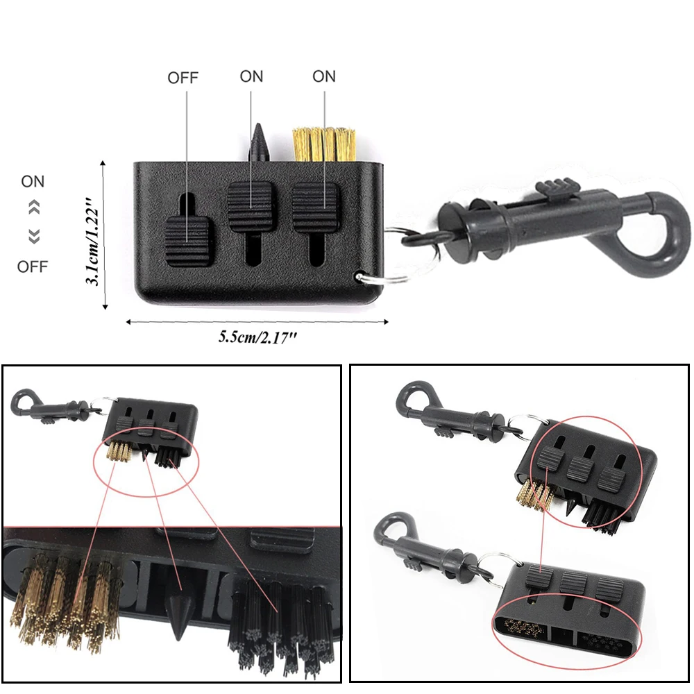 3-in-1 Golf Club Groove Putter Keil Ball Reinigung Pinsel Reiniger Tragbare Spikes Tasche Kit Werkzeug Golf Training hilfsmittel Zubehör – Detail 1