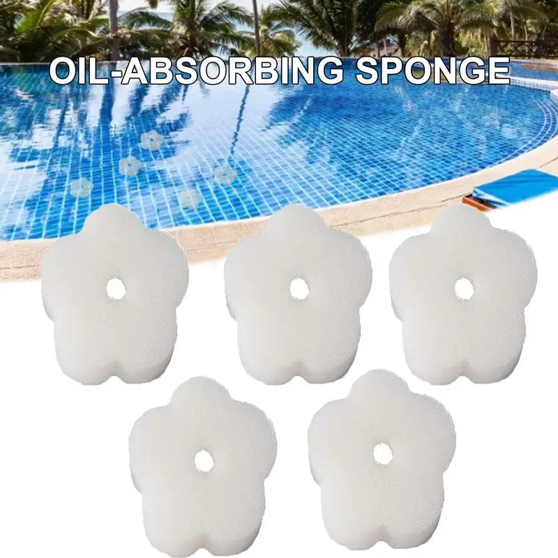 10pcs Flower Shape Accessories Oil Absorb Sponge Cartoon Scum Floating Hot Tub Home Spa Swimming Pool Filters Cleaners Dropship