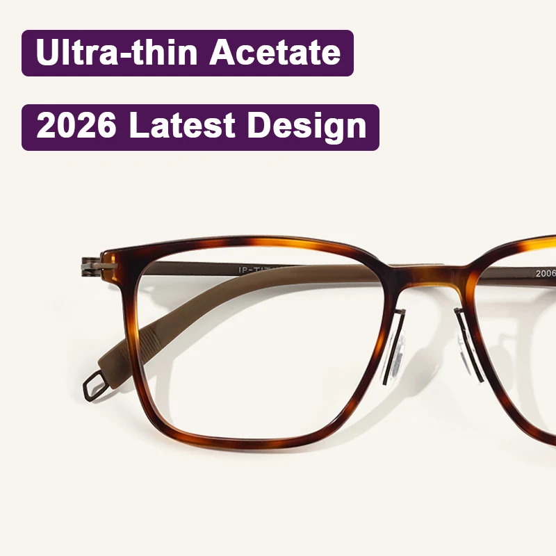 

Новейшие ультратонкие очки 2026 года из ацетата, полнооправные, под черепаховый панцирь, для женщин и девушек, ультралегкие (10 г), корректирующие форму лица