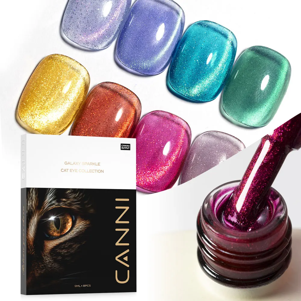 CANNI Nail Gel Polish 9ml HEMA FREE TPO FREE Winter Cat Eye Color Magic Effect Semi Permanent Pigmented Soak off UV LED Gel Nail