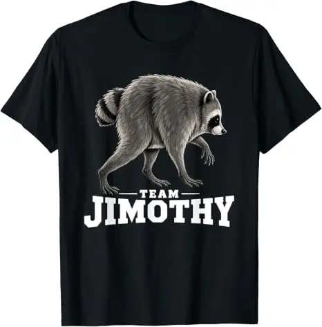 Team JIMOTHY Viral Raccoon Shirt Lustiges Waschbär-Meme-T-Shirt Y2k Streetwear Baumwoll-Grafikbekleidung für Damen und Herren Neuheits-T-Shirt – Detail 10