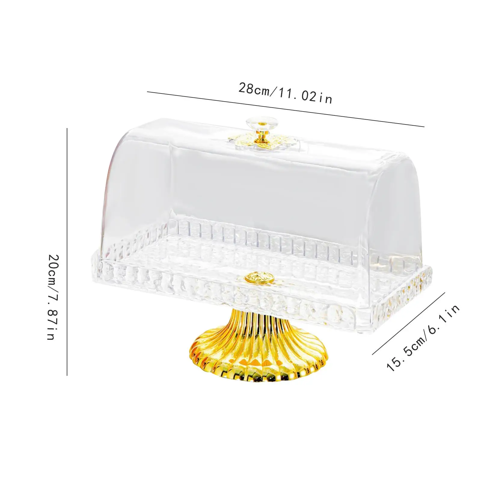 Cake Stand with Cover Pedestal Cake Plate Dessert Plate Display Tray for Candy Snacks image 6