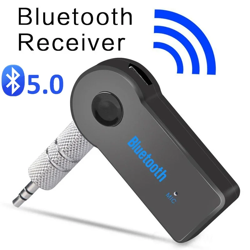 Adaptateur émetteur-récepteur sans fil Bluetooth 5.0, prise jack 3.5mm, 2 en 1, musique de voiture, audio, récepteur de téléphone de sauna, mains