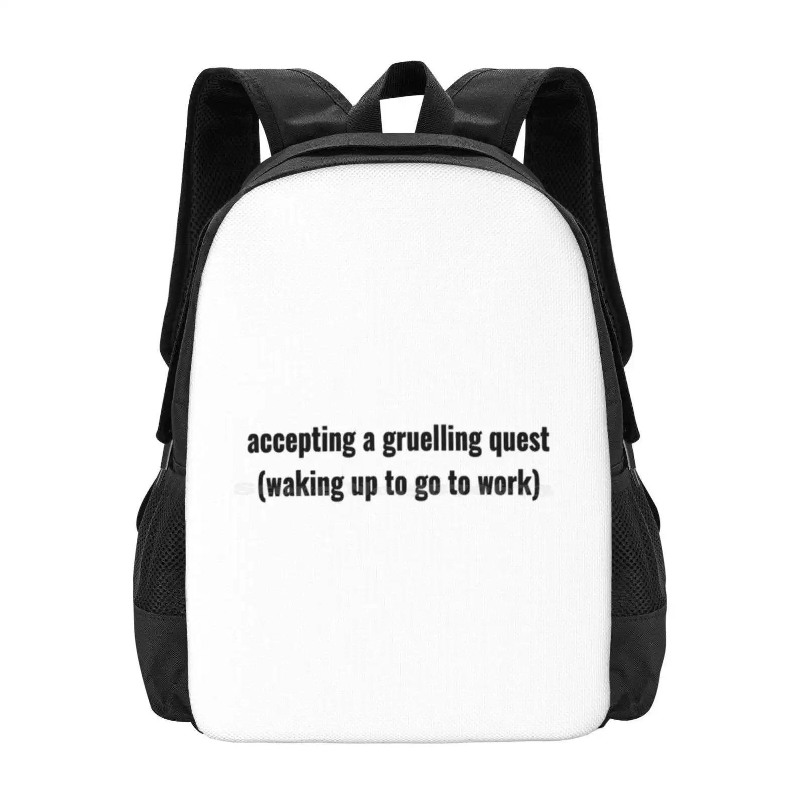 

Accepting A Gruelling Quest And Wizard Quotes Hot Sale Schoolbag Backpack Fashion Bags Comedy Aesthetic Meme Mood Vibe Funny