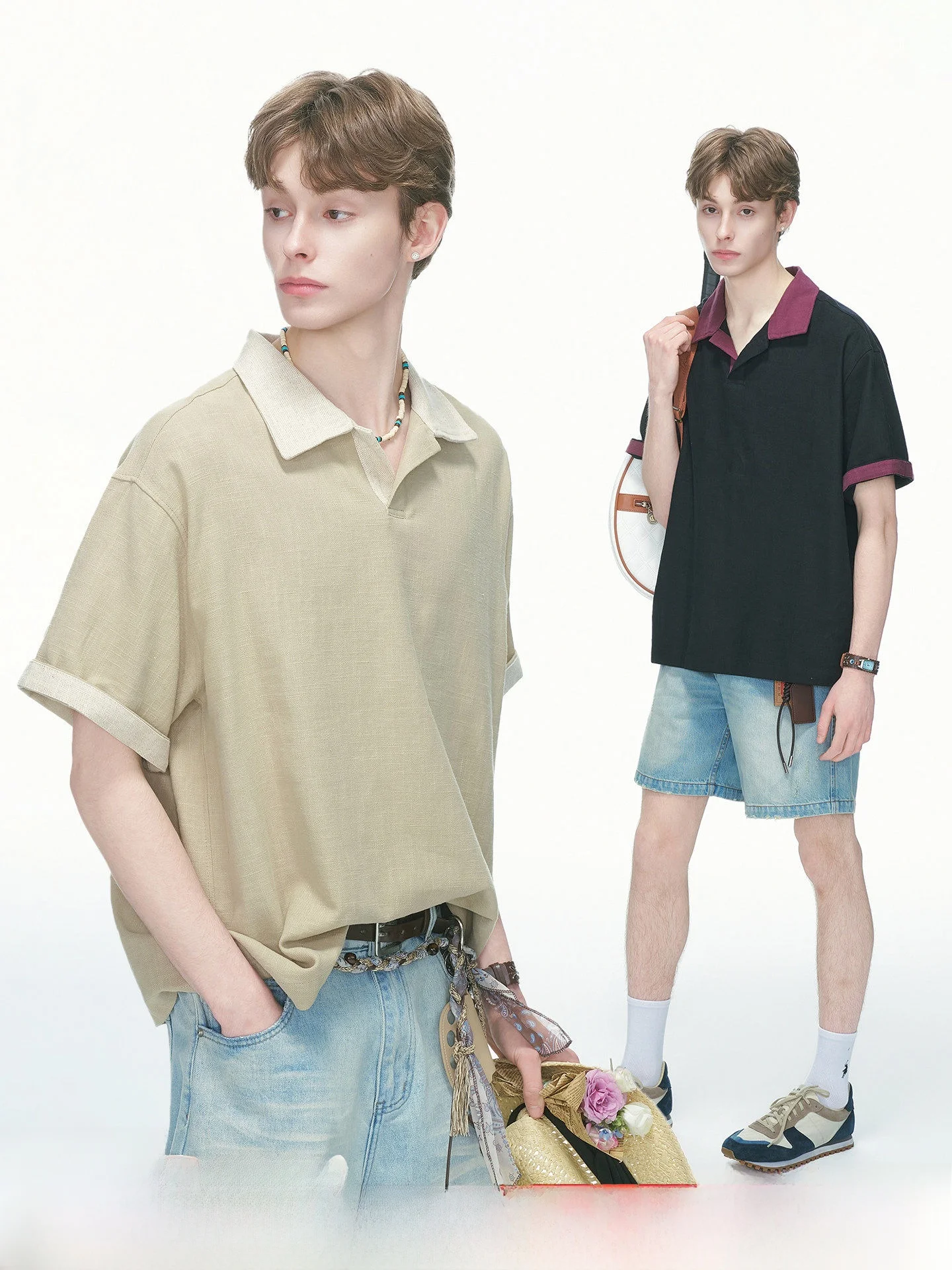 Men's Short Sleeve Shirt Linen Blend Summer Thin Breathable O-Neck T-Shirt Casual Comfortable Lightweight Fashionable
