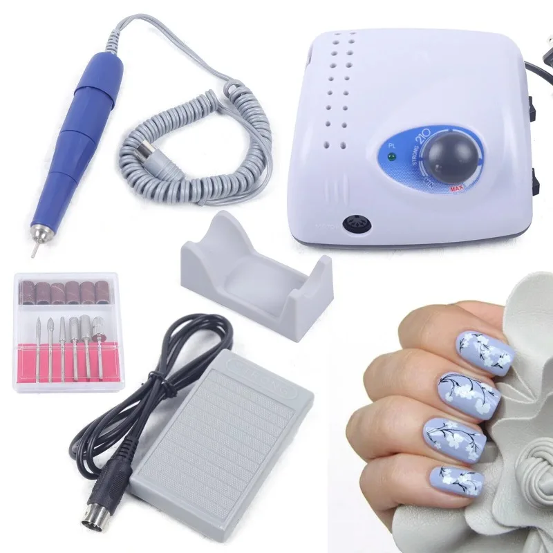 Máquina pulidora eléctrica para uñas, herramienta para manicura y pedicura, 35000RPM, 210 + 105L, modelo de 2,35mm