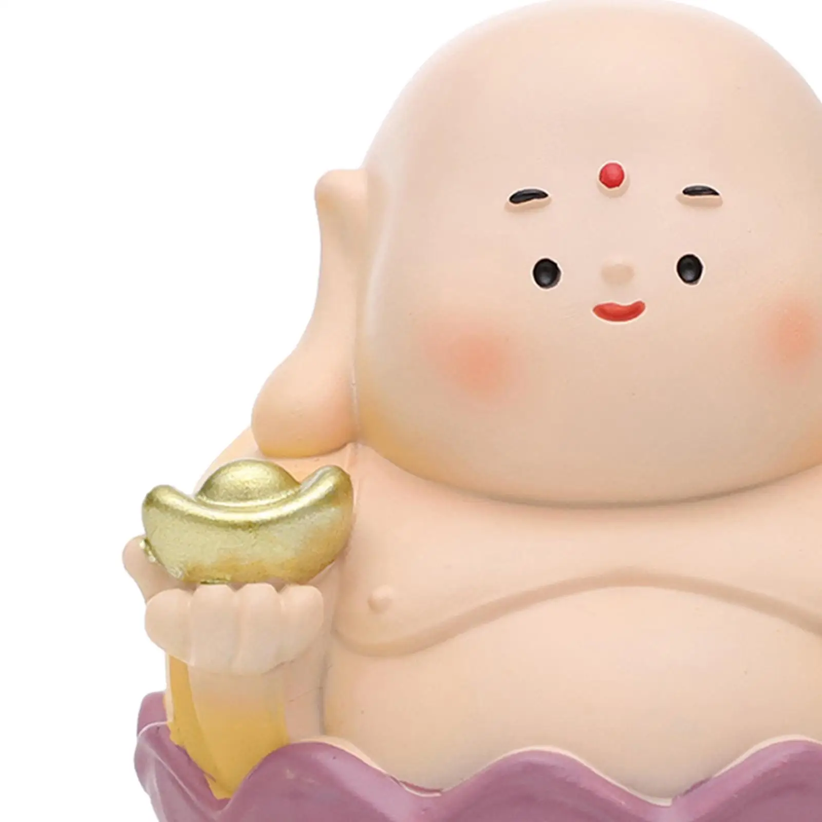 Cartoon Maitreya Buddha Desktop Figurine Resin Sculpture for Car Dashboard Home Office Decor Feng Shui Statue Gift