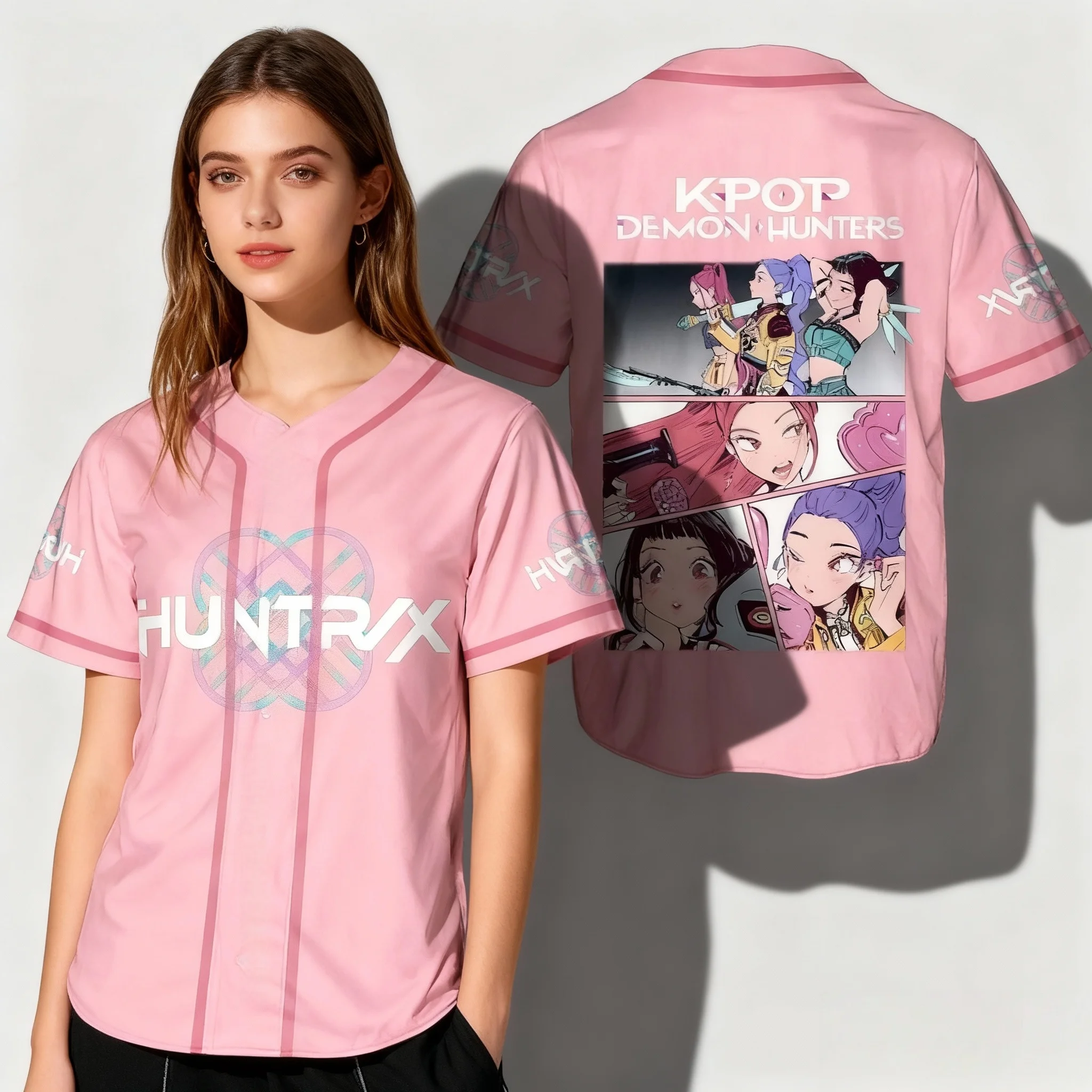

25/26 Hottest Movie Kpop Witch Hunt Summer Baseball Shirt Oversized Street Women's Men's Adult Children's T-shirt Top
