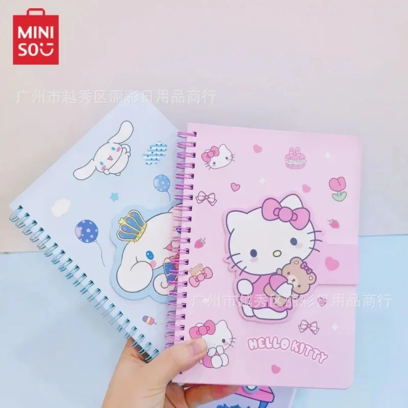 Sanrio Original Kawaii Hello Kitty Kuromi My Melody A5 Magnetic Buckle Student Diary Book Anime Cartoons 80 Page Coil Notebook