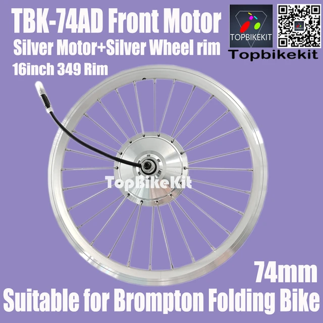 ブロンプトン自転車用高速モーター,フロントギアハブモーター,74mm, 36v,250w,28穴,16インチ,349ホイールリム,TBK-74AD -  AliExpress