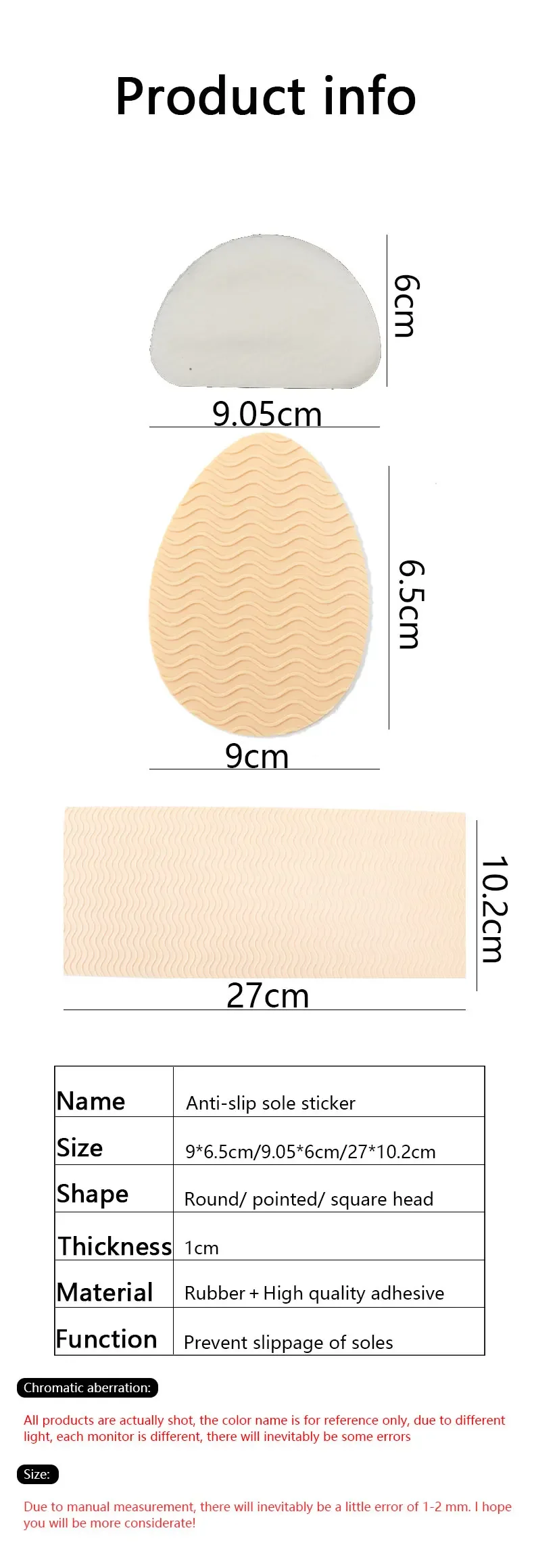 Rutschfeste Schuhpolster, selbstklebende Schuhgriffe, Gummi-Antirutsch-Einlegesohlen, Klebe-Schutz, Silikon, widerstandsfähig, Sohlenabdeckung für hohe Absätze – Detail 4