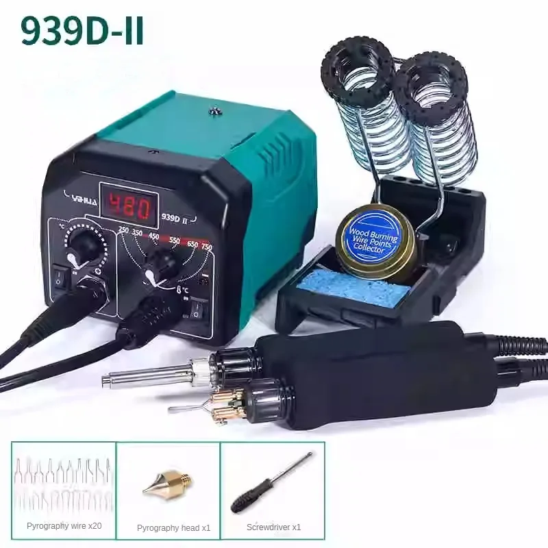 

YIHUA 939D II 3in1 Constant Temperature LED Digital Display Wood Burning Tools Pyrography Station