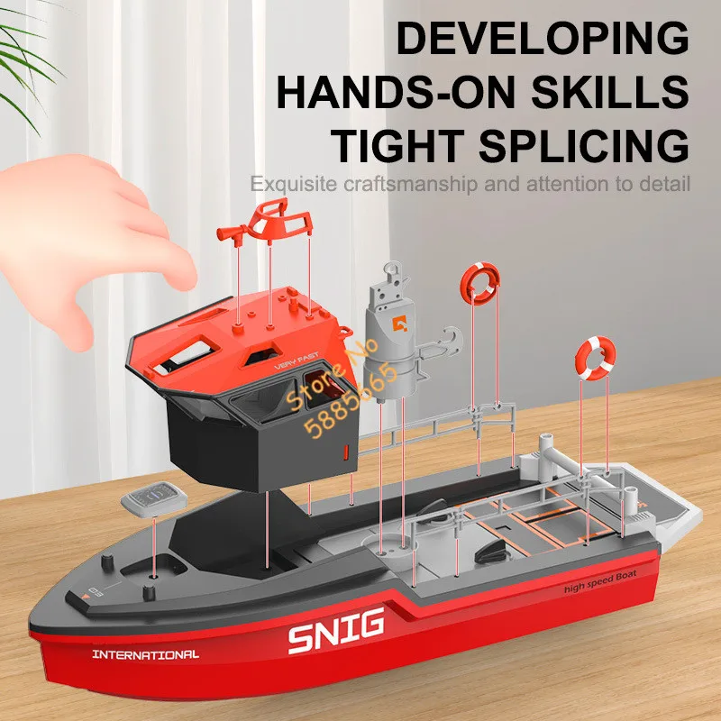 

Бесщеточная сильная спасательная лодка с дистанционным управлением, корабль 2,4G 1/32, полный диапазон вождения, высокоскоростная водонепроницаемая полицейская реактивная радиоуправляемая лодка, игрушка