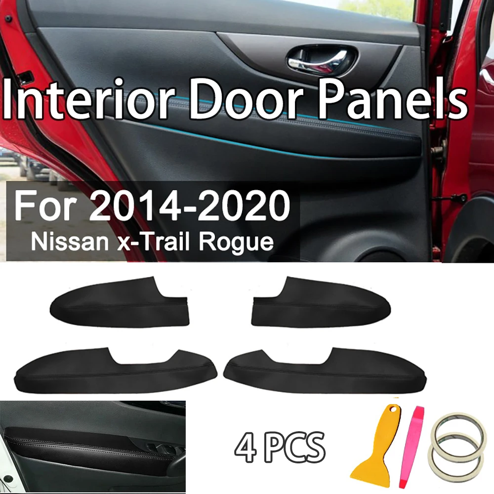 

4Pcs for Nissan Rogue 2014-2020 Models Microfiber Leather Car Interior Door Handle Armrest Panels Cover Protective Trim Arm Pad