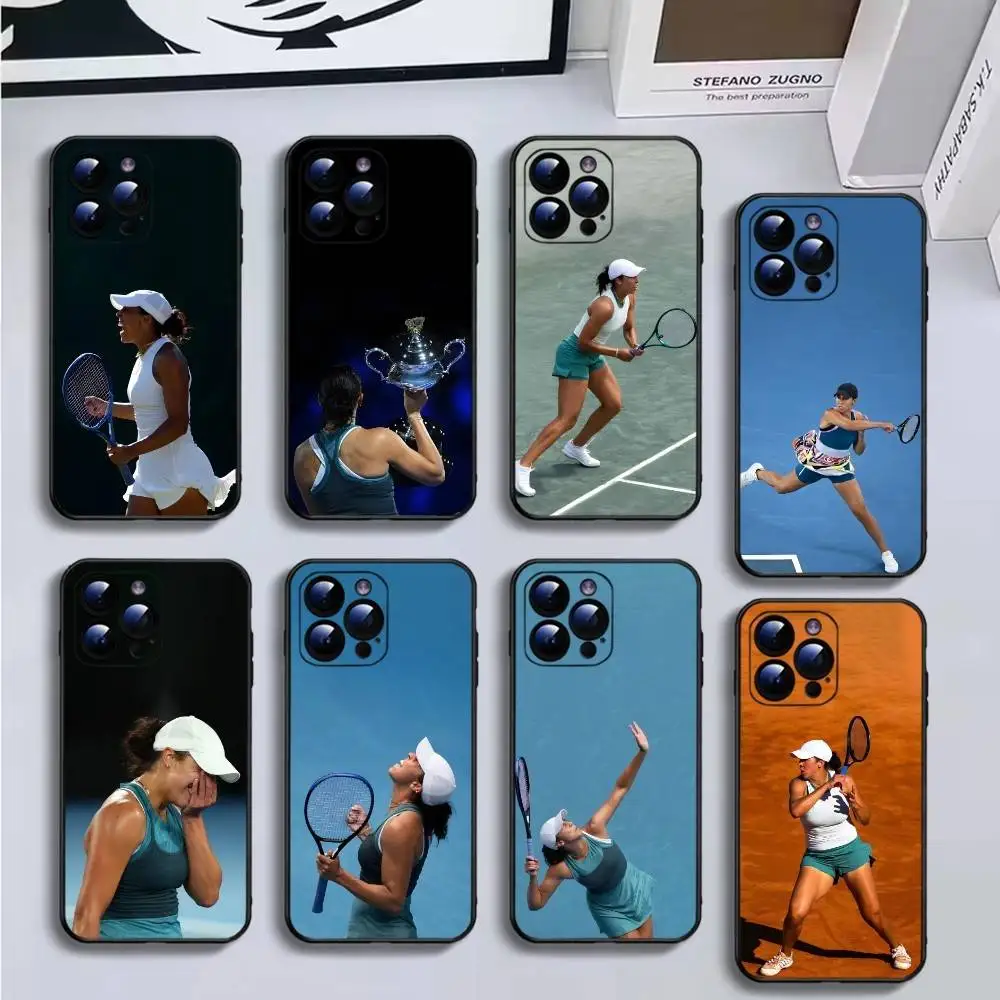 

tennis Madison Keys Phone Case For iPhone17,16,15,14,13,12,11 Plus,Pro Max,Soft Black Cover