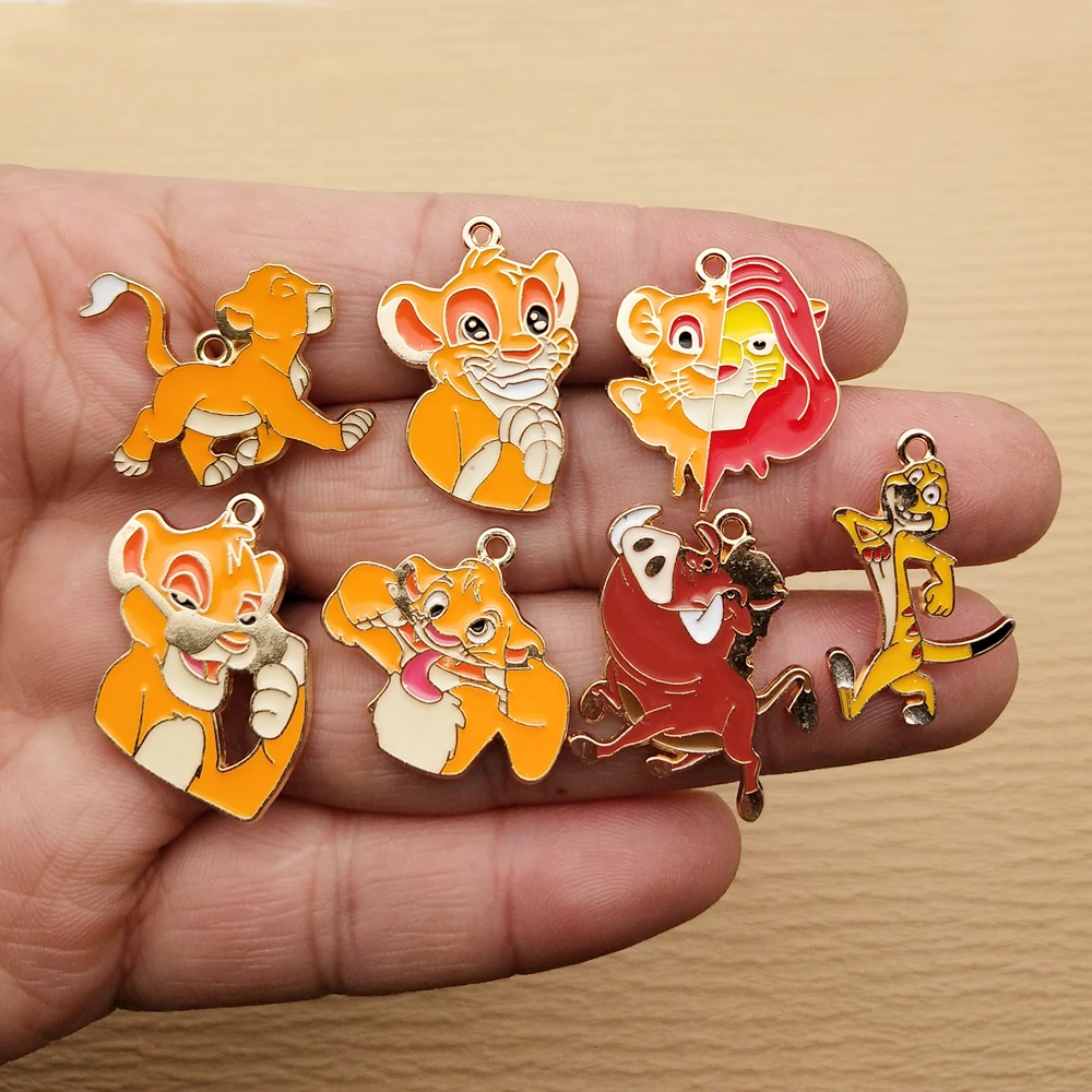 10pcs Cartoon Charm for Jewelry Making Diy Accessories Earring Keychain Bracelet Pendant Craft Supplies Alloy Metal Gold Plated