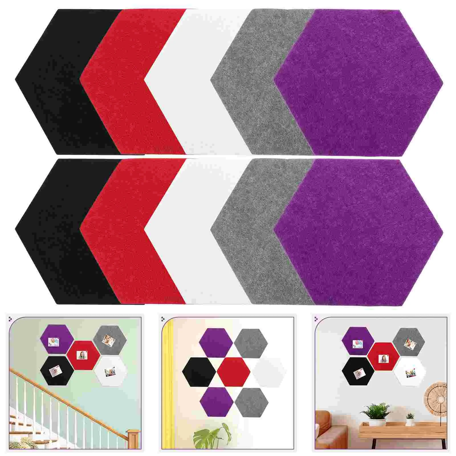 10 Pcs Felt Bulletin Board Pin for Bedrooms Memo Hexagon