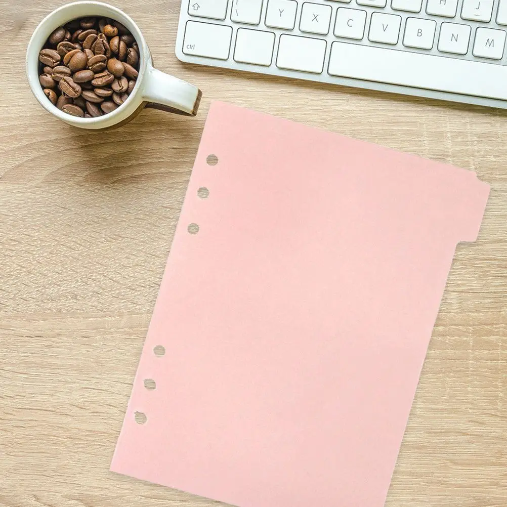 12 Pcs Partition Baffle Notebook Index Dividers Binder Clips Simple A5 Plastic Tabs Aesthetic Pp Punched Notepad Notebooks
