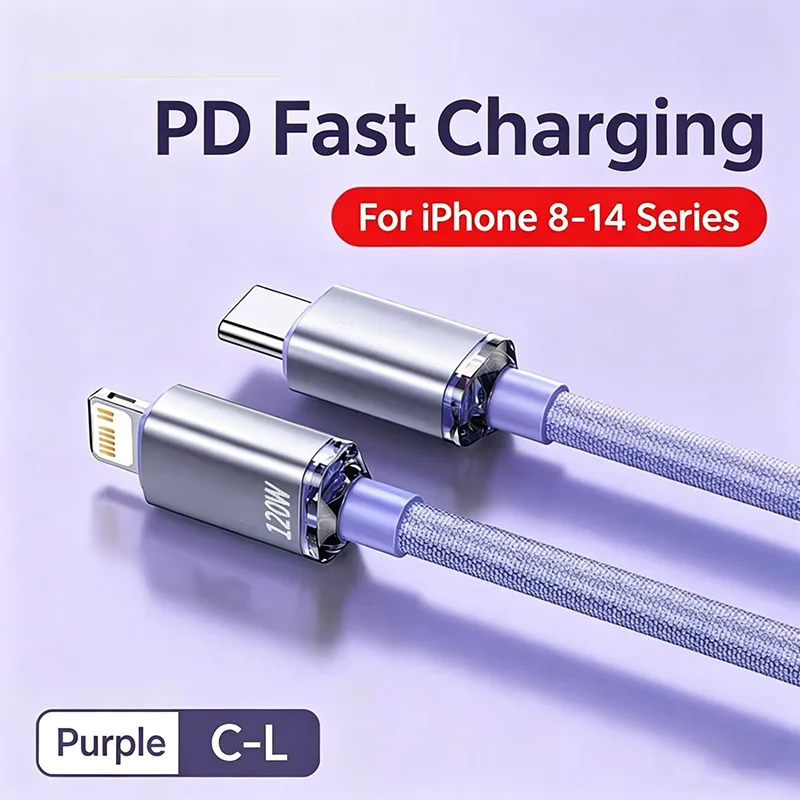 NNBILI Typ-C PD 120W Kabel für iPhone 14 13 12 11 Pro X 8 Schnelles USB auf Lightning Kabel für iPhone Ladekabel Typ-C zu Lightning Kabel