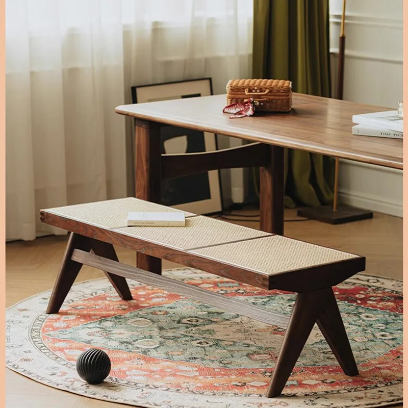 

Bench, medieval bench Japanese designer retro home bed and breakfast shoe changing stool