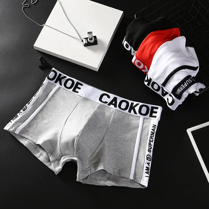 2024 Fashion Men Underwear Boxer Elasticity Solid Shorts Brand Shorts Panties Underpants Men Cotton Breathable Shorts Men