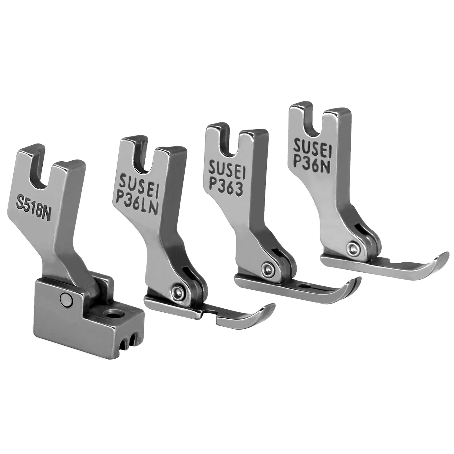 4 Pçs/set Calcador de Zíper Para Singer Brother Juki Industrial Lockstitch Acessórios para Máquina de Costura # P363+S518N+P36N+P36LN