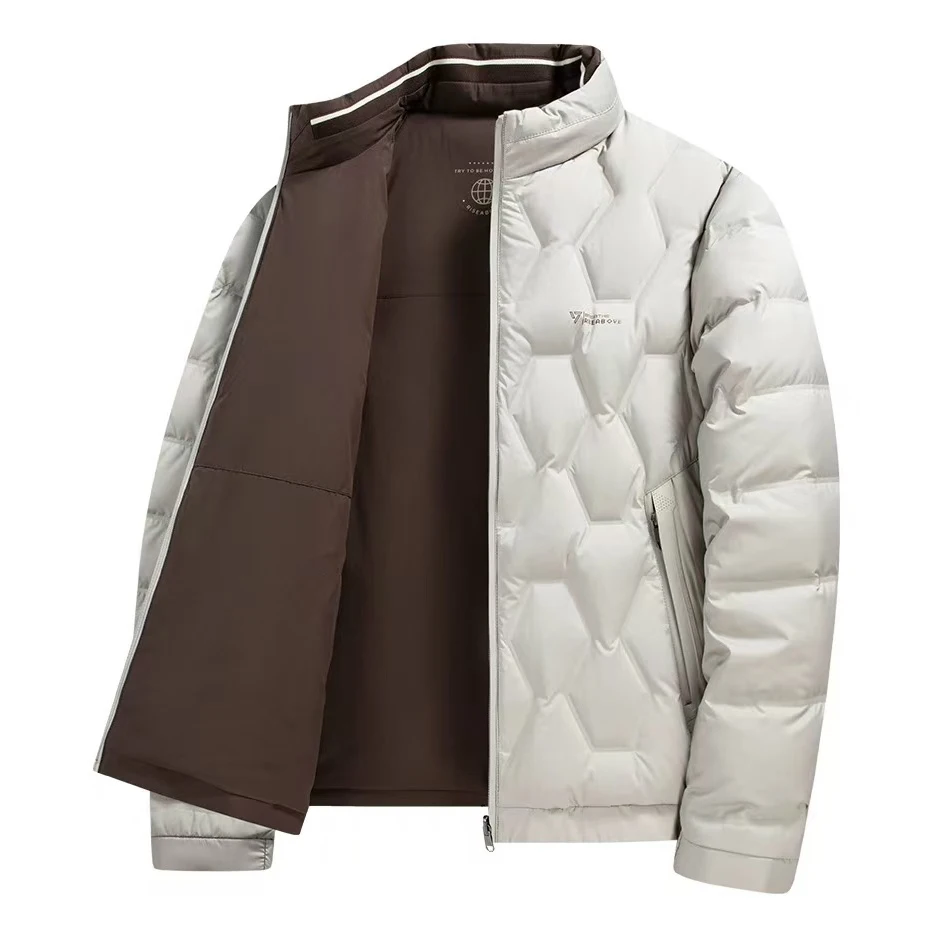 High-quality new men's stylish stand-up collar short down jacket, a casual jacket that can be worn on both sides