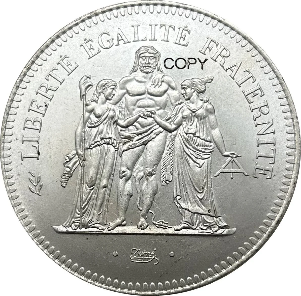 France 1976 France 50 Francs Hercules Plated Silver Copy Coins