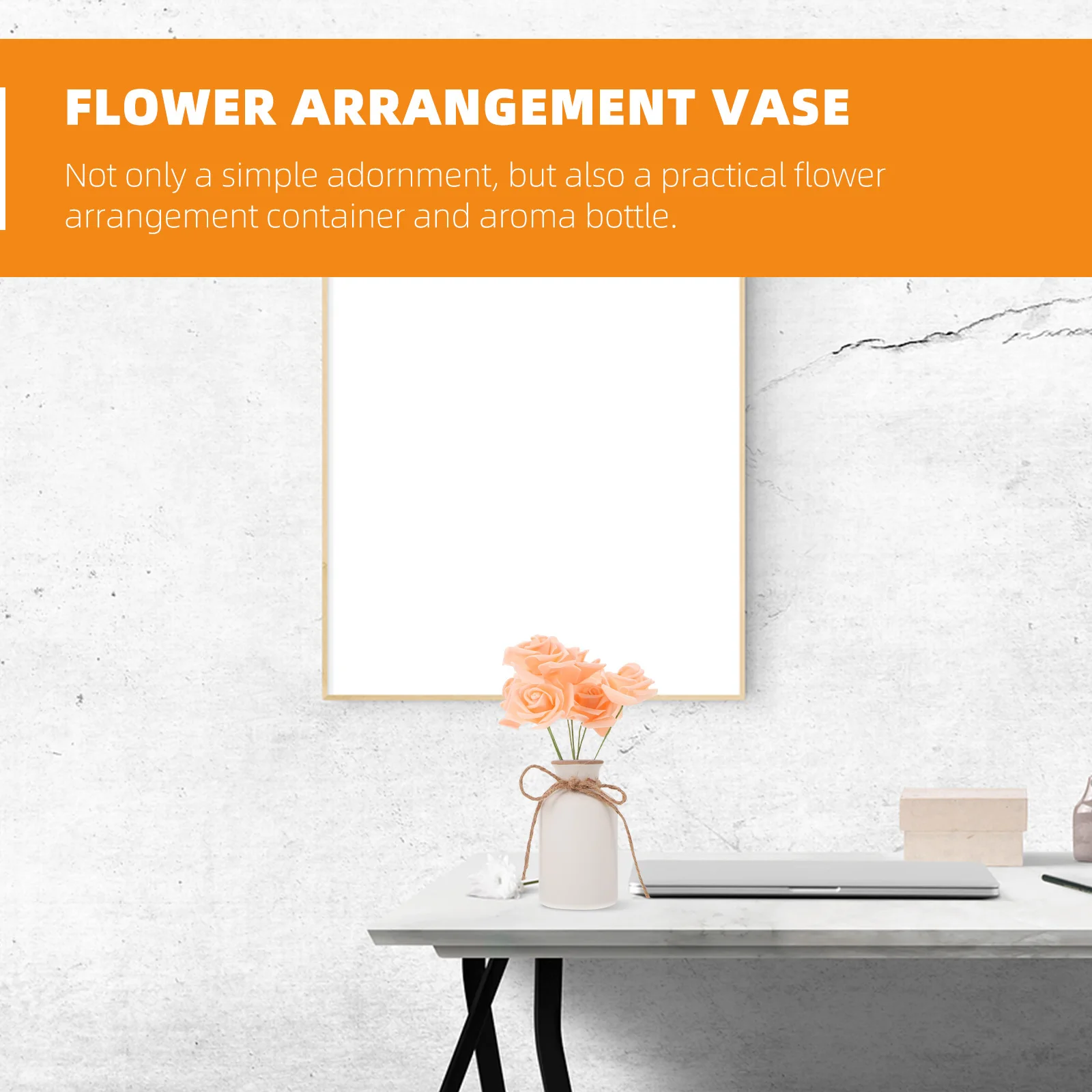 

1Pcs Ceramic Decorative Vase Sturdy Flower Arrangement Container Home Aroma Bottle Elegant Artistic Design for Room Decor