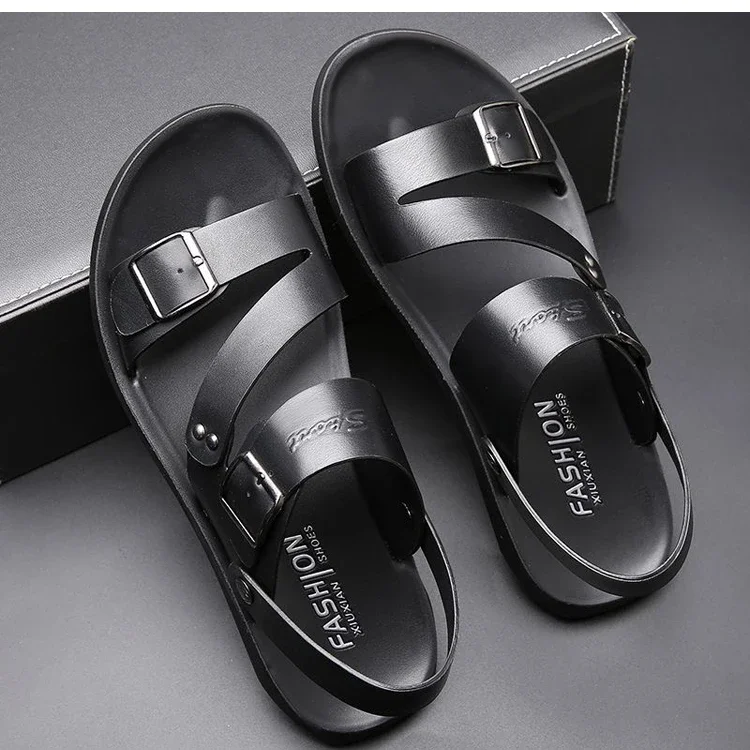 Bequeme Herren-Sandalen mit weicher Sohle, rutschfest, verschleißfest, verstellbare Schnalle, atmungsaktiv, lässige Slip-On-Schuhe-HX2024 – Detail 10