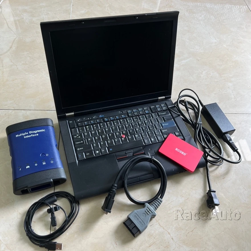 Latest wifi mdi multiple diagnostic interface with cables MDI GDS2 Tech2win ssd in T410 laptop 8GB i7 Ready to Work